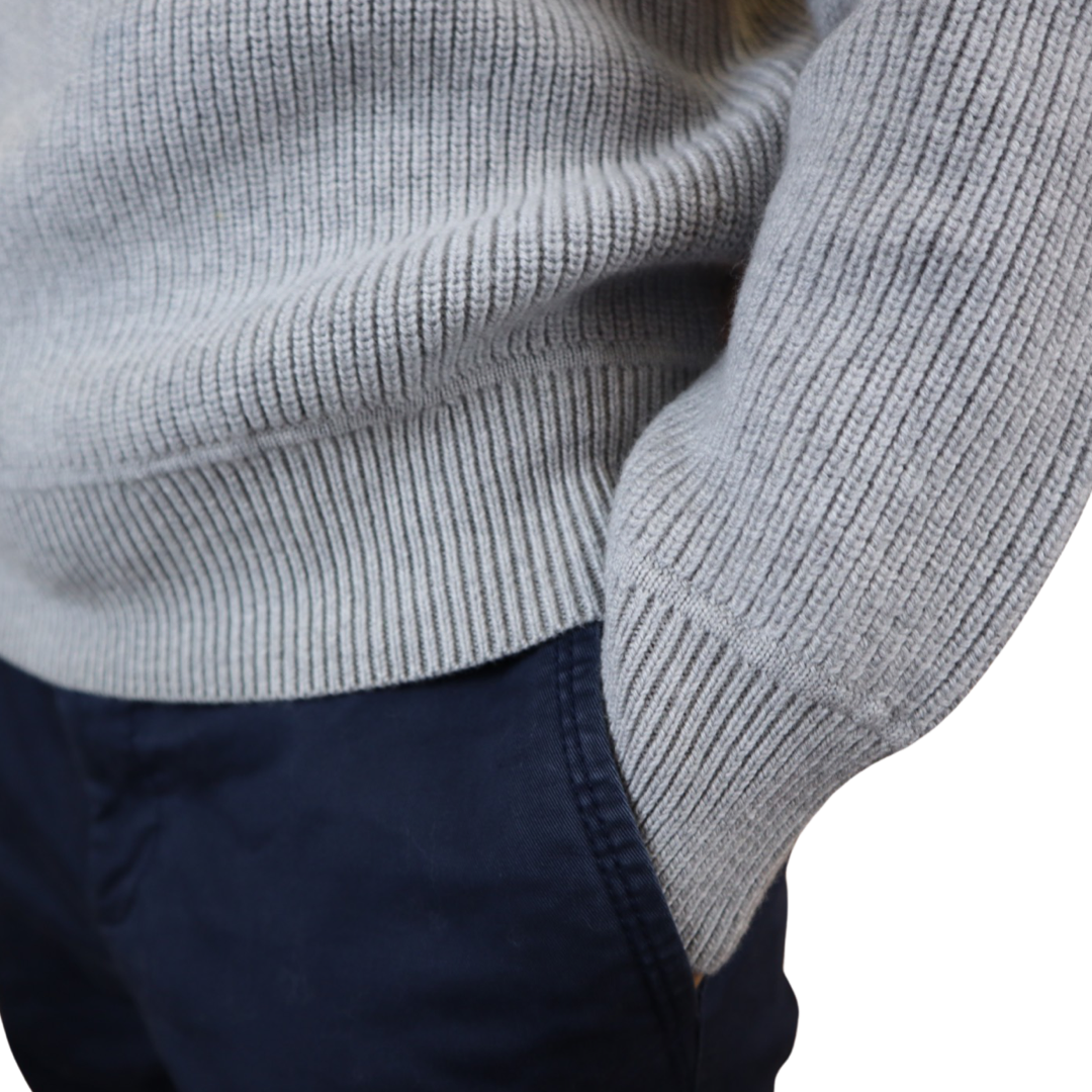 Classic Grey Italian Wool Sweater