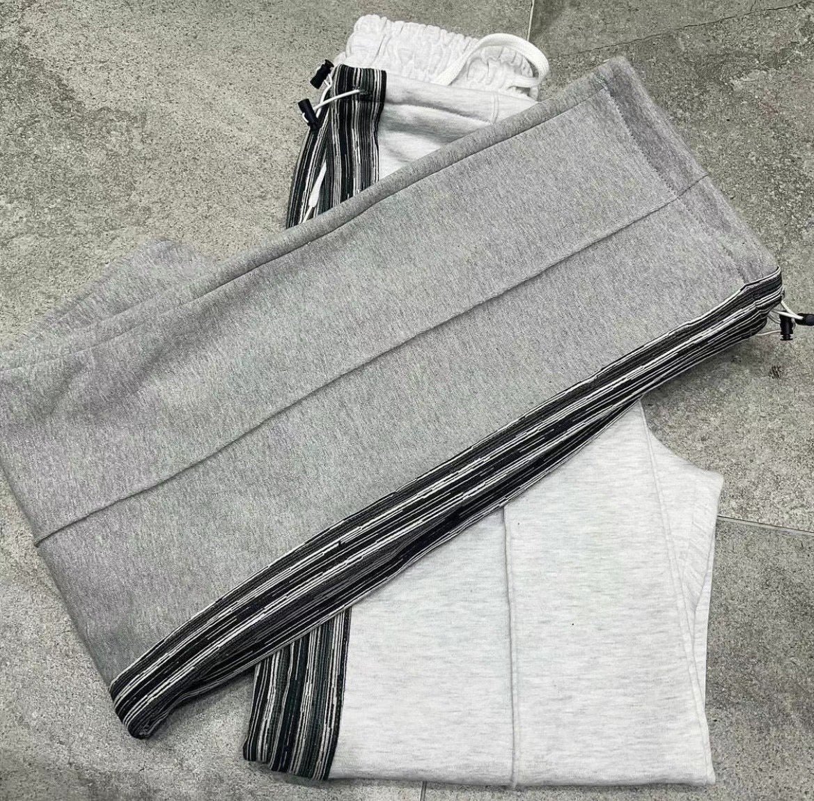 Grey Side-Striped Pants