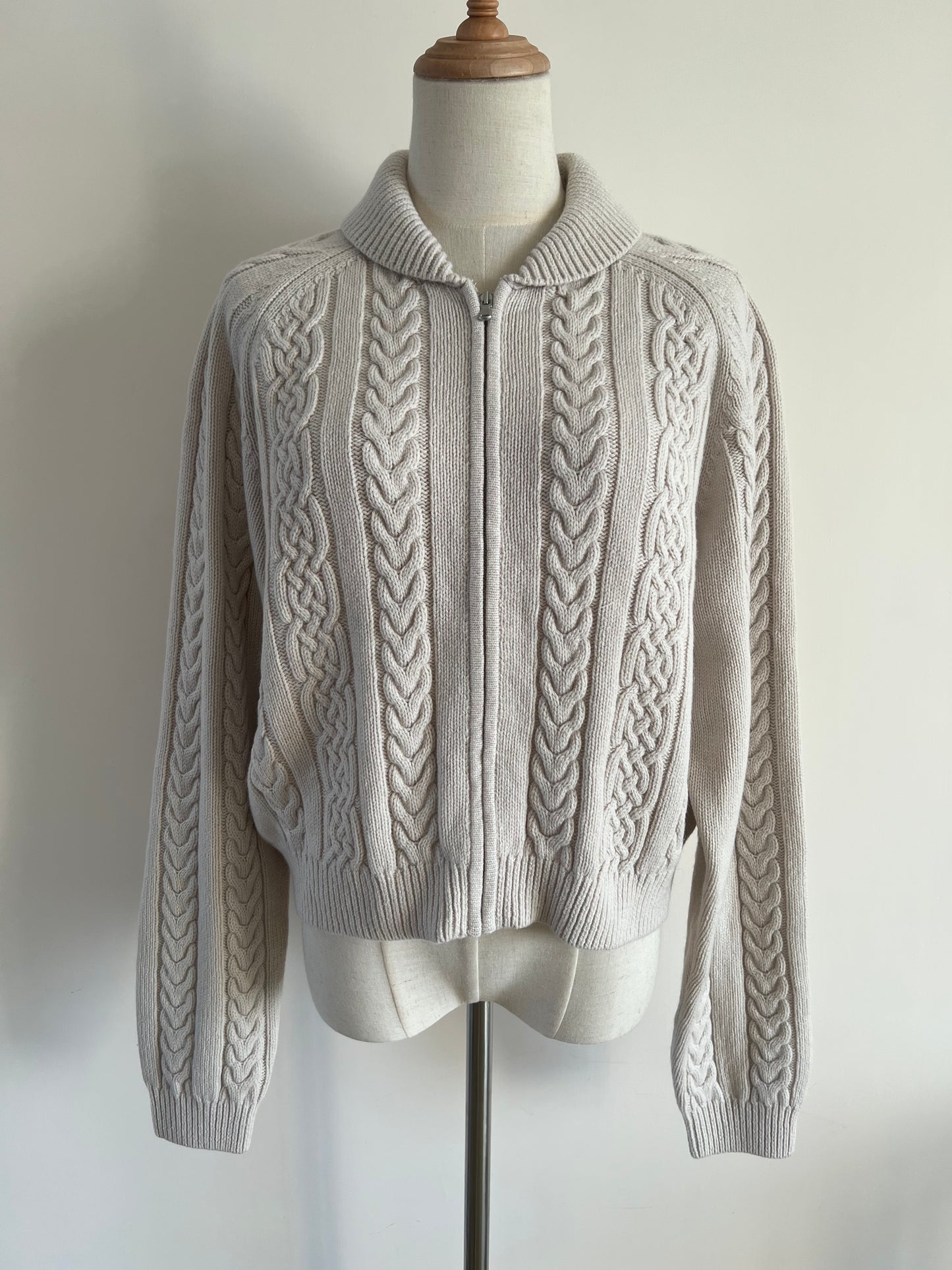 Cable-knit Wool Cardigan