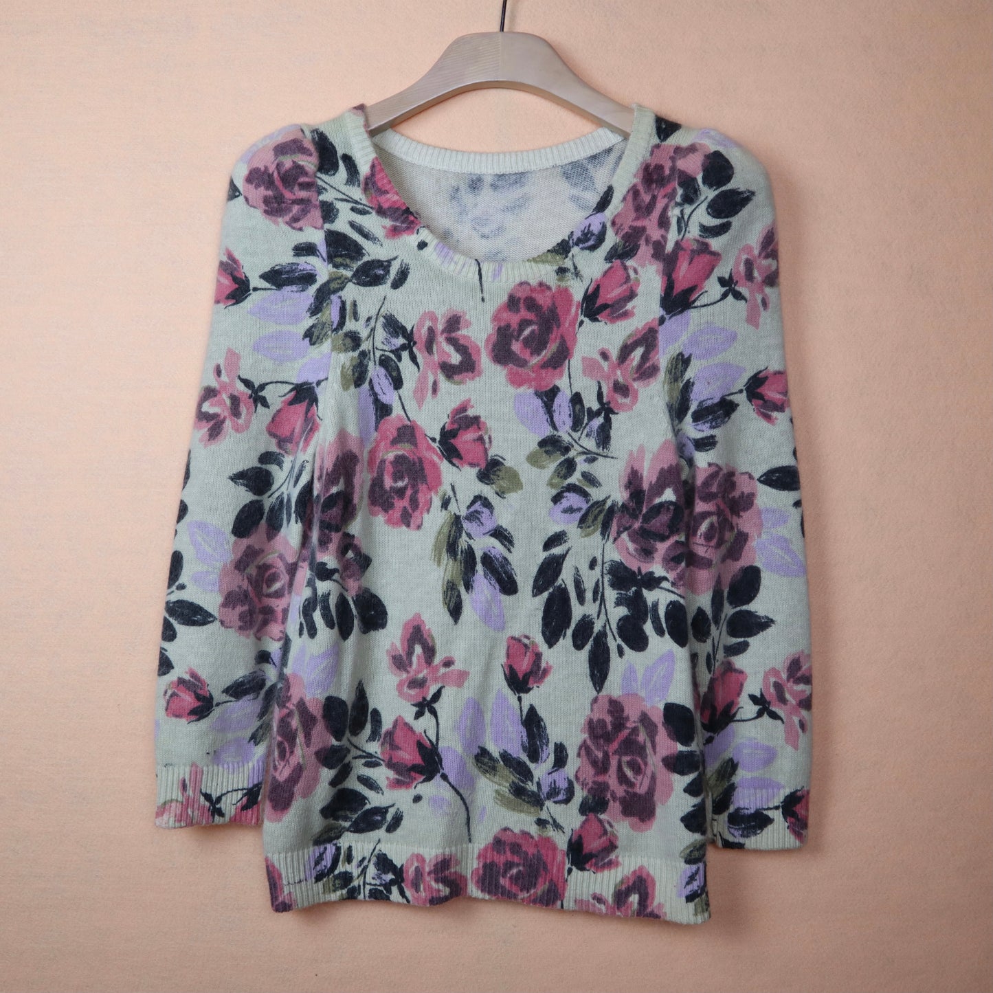 Angora Wool Flower Blouse Sweater