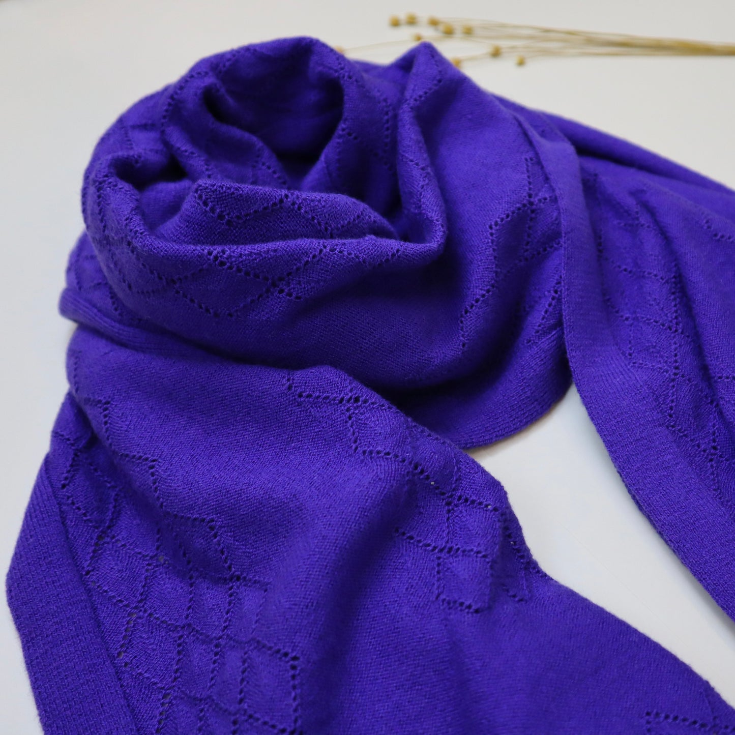 Purple Cotton Wool Scarf