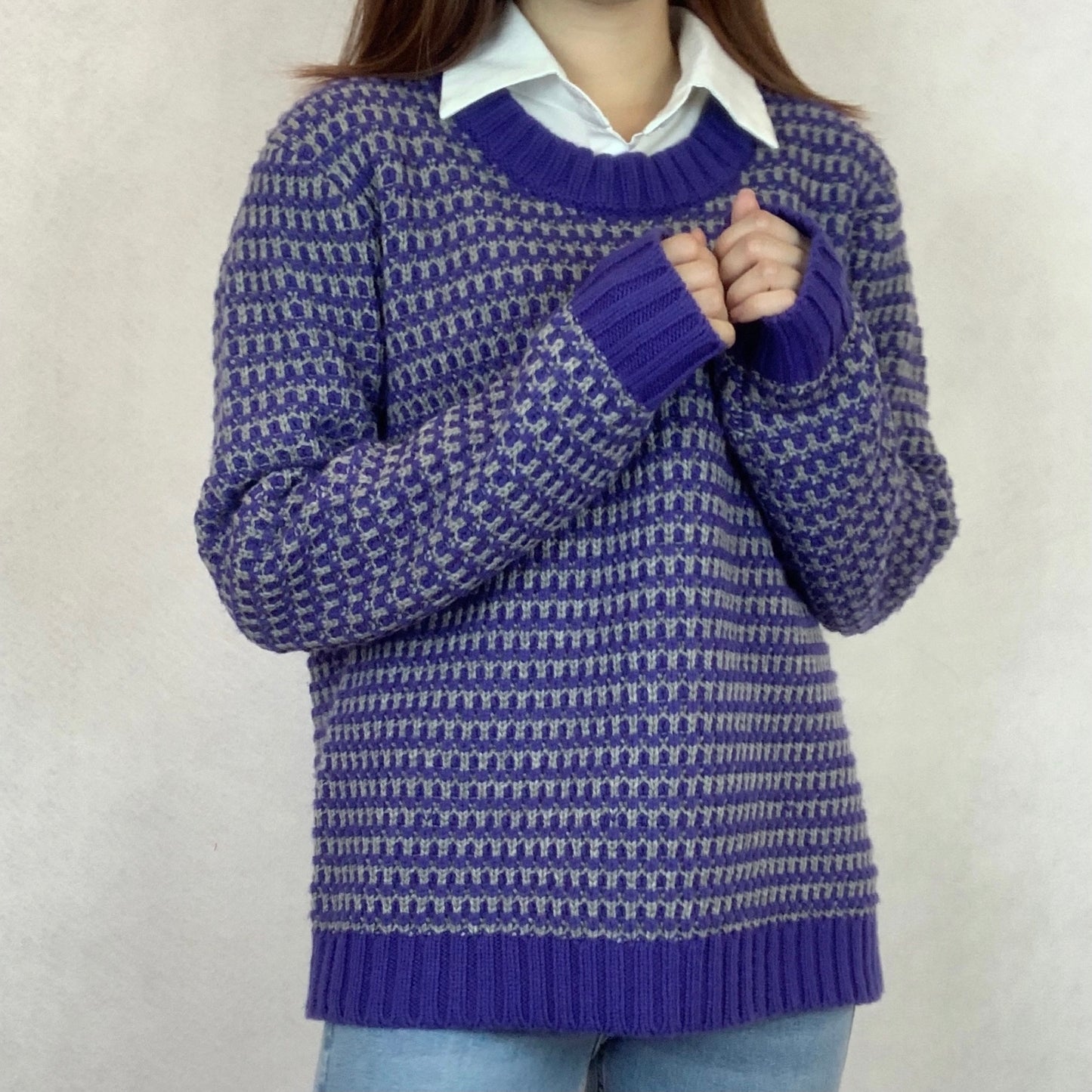 Grey and Purple Mix Sweater