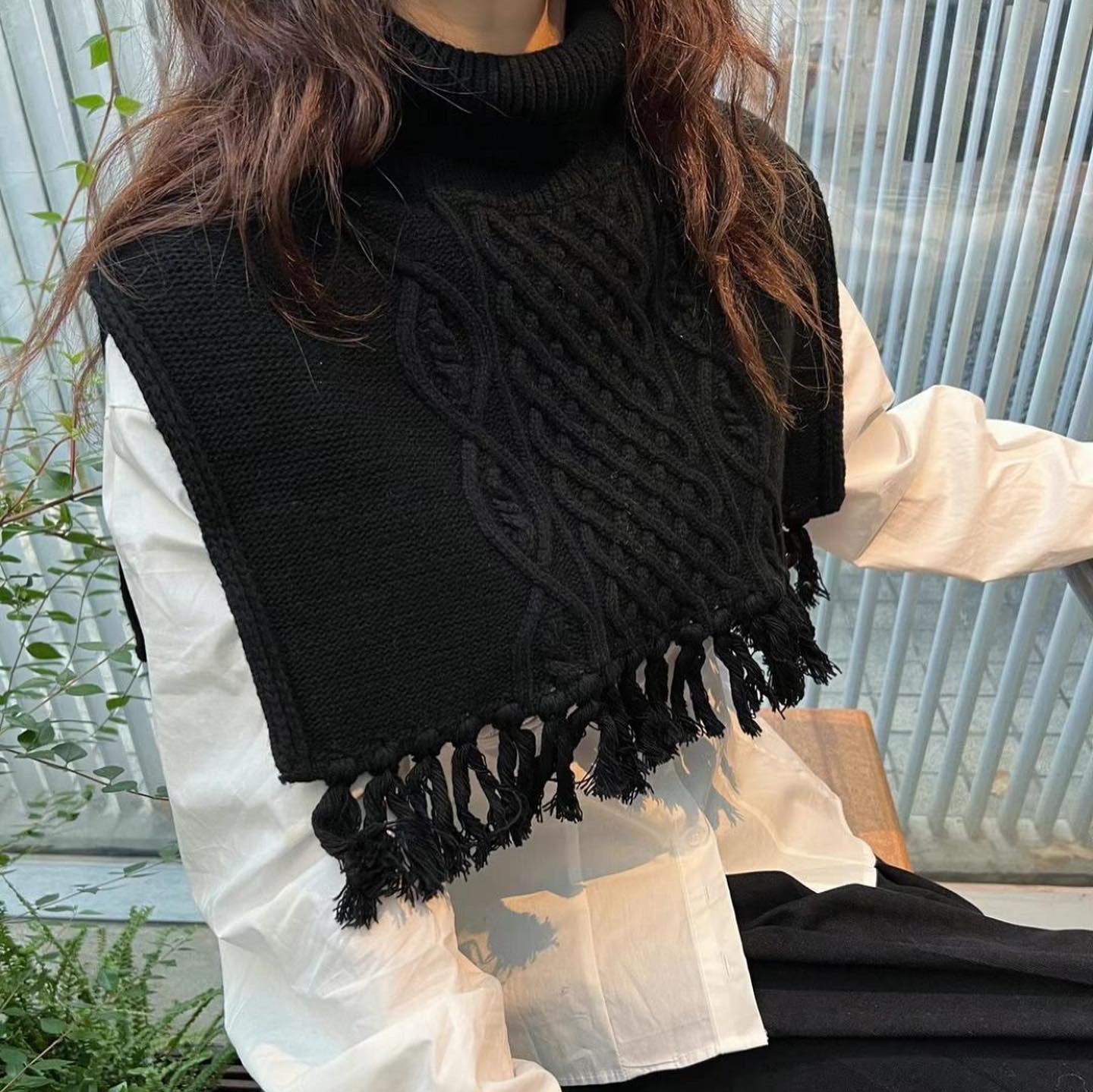 Handmade Knit Turtle-neck Top