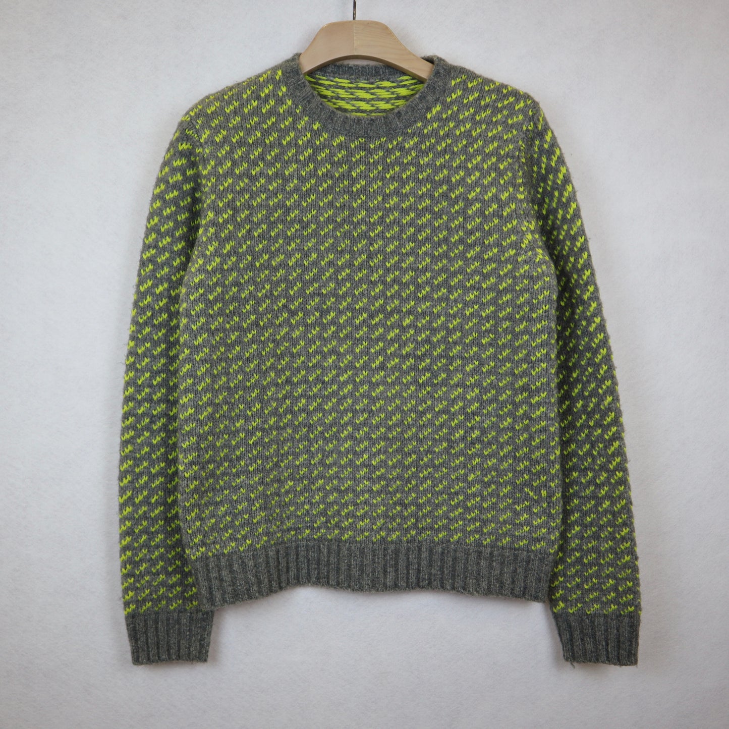 Grey and Yellow Wool Sweater