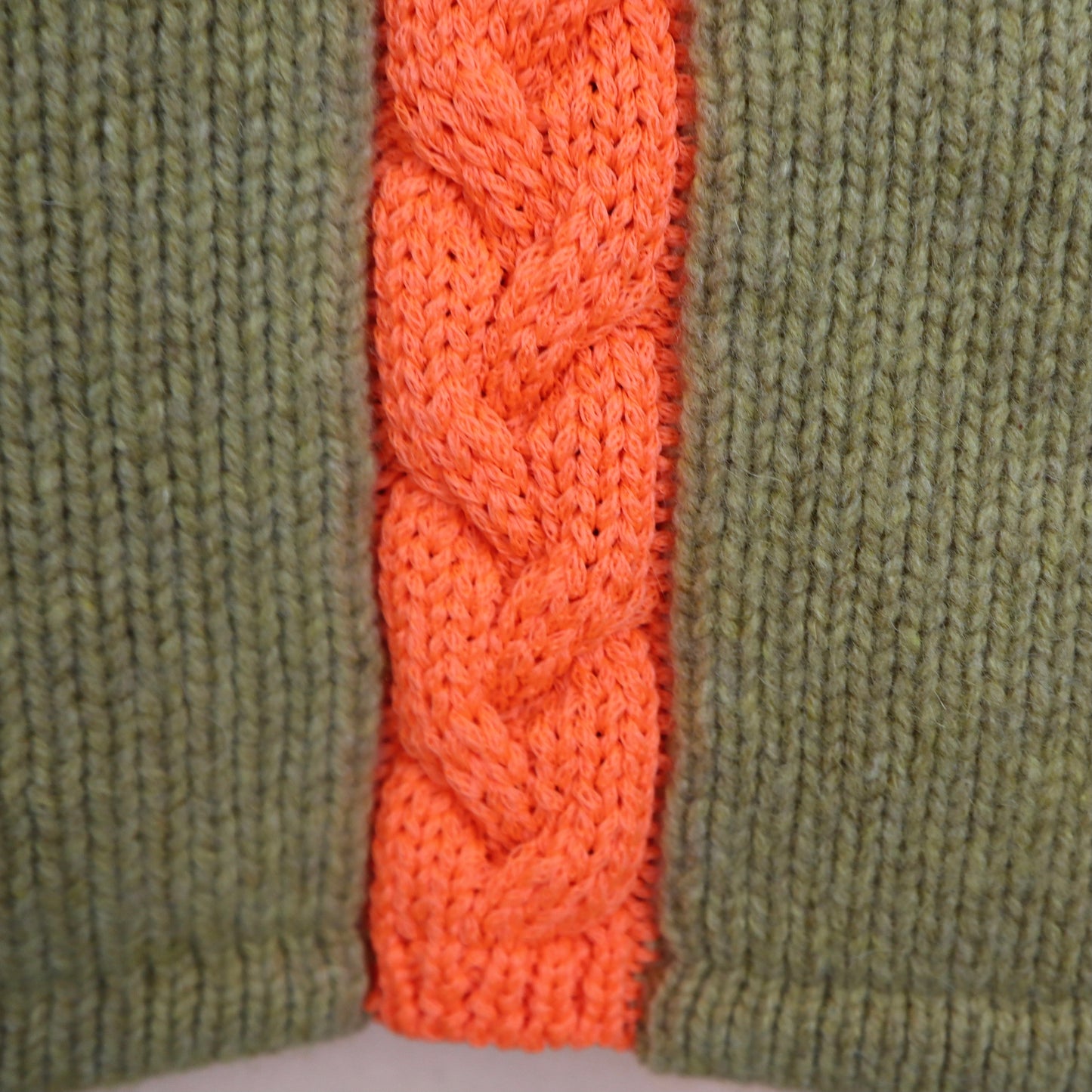 Orange and Beige Turtle-Neck Sweater