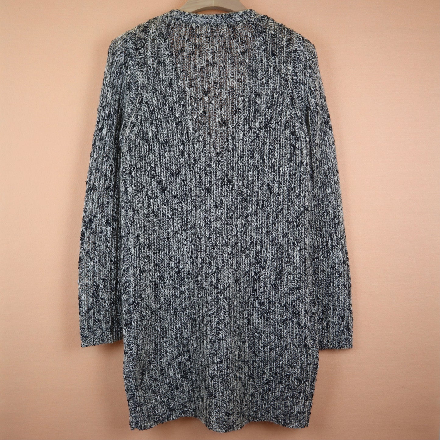 Grey White Long Cardigan