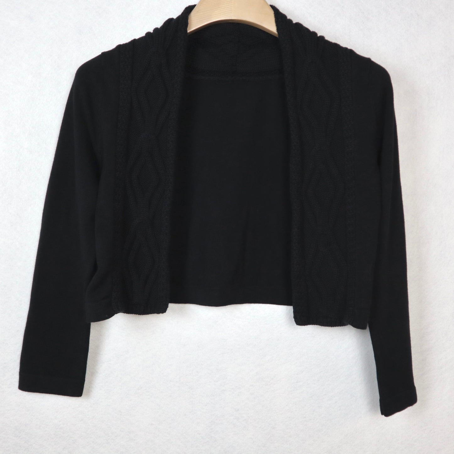 Black Open Knit Cardigan