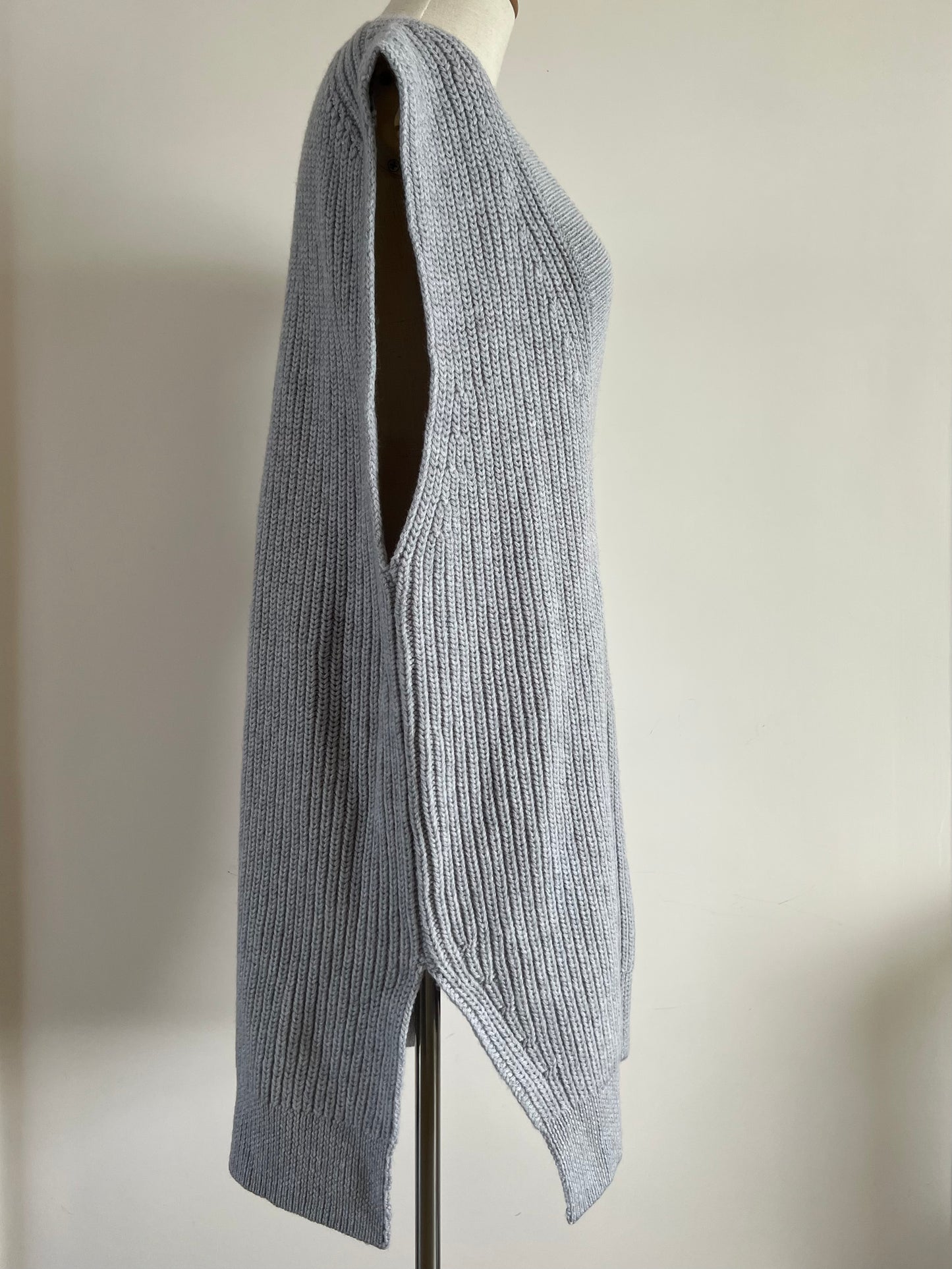 Heather Light Grey Wool Vest (Oversized)