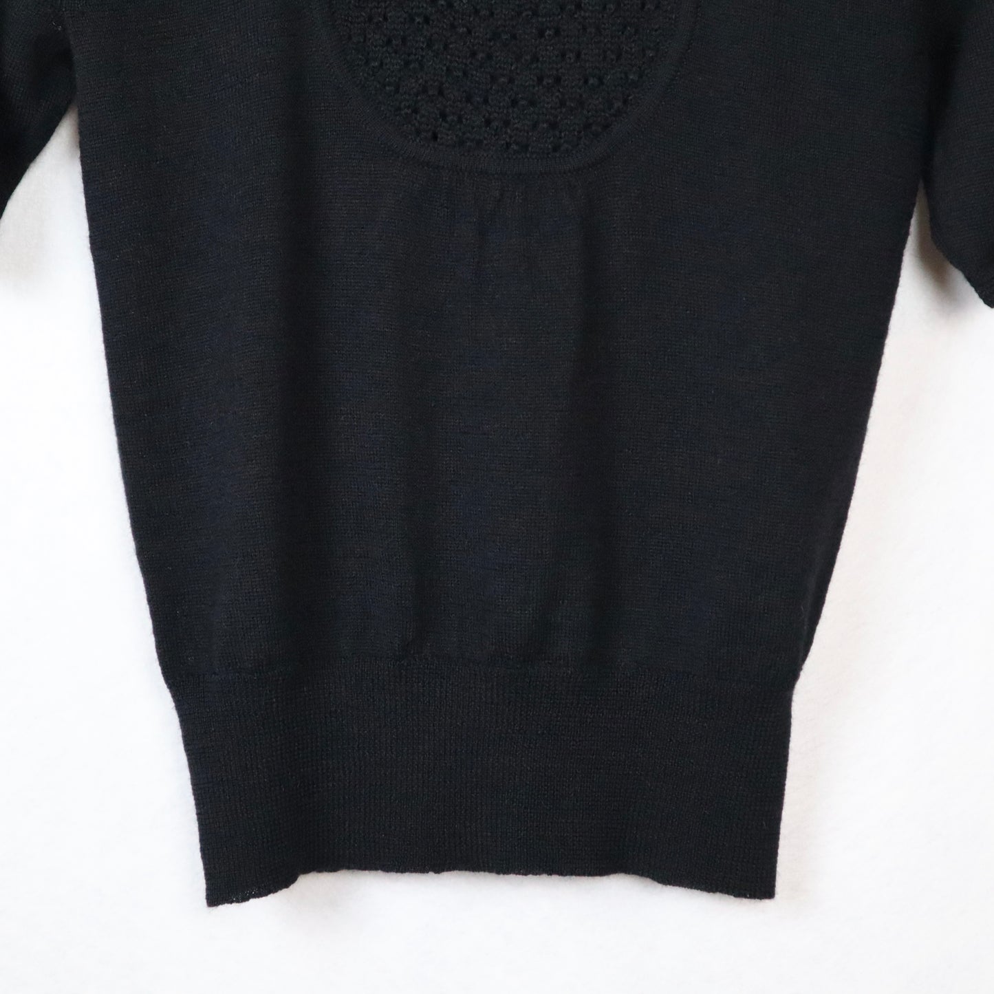 Round-Neck Popcorn-Stitched Top