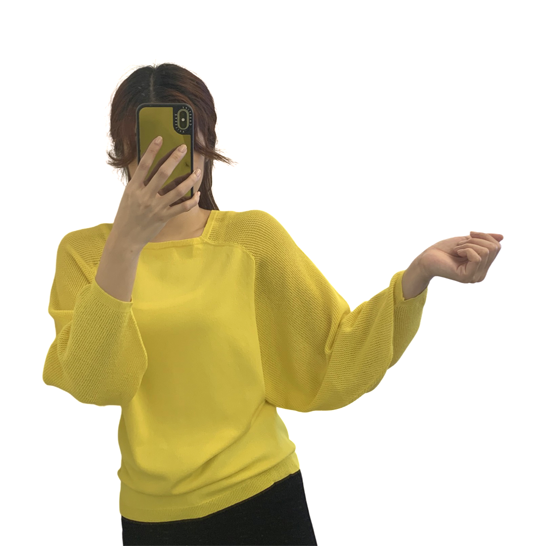 Yellow Loose-Sleeved Sweater