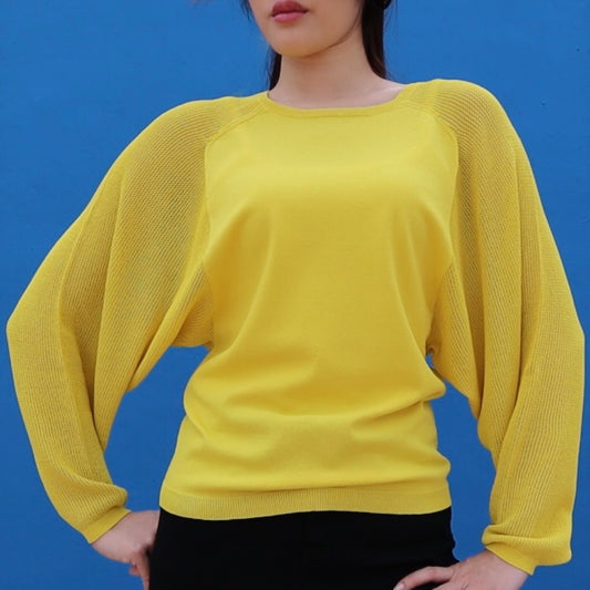 Yellow Loose-Sleeved Sweater