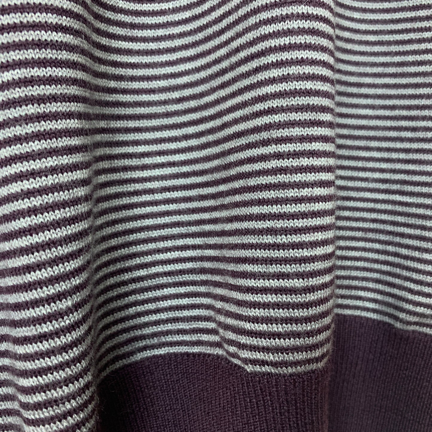 Dark Purple and Grey Striped Wool Sweater