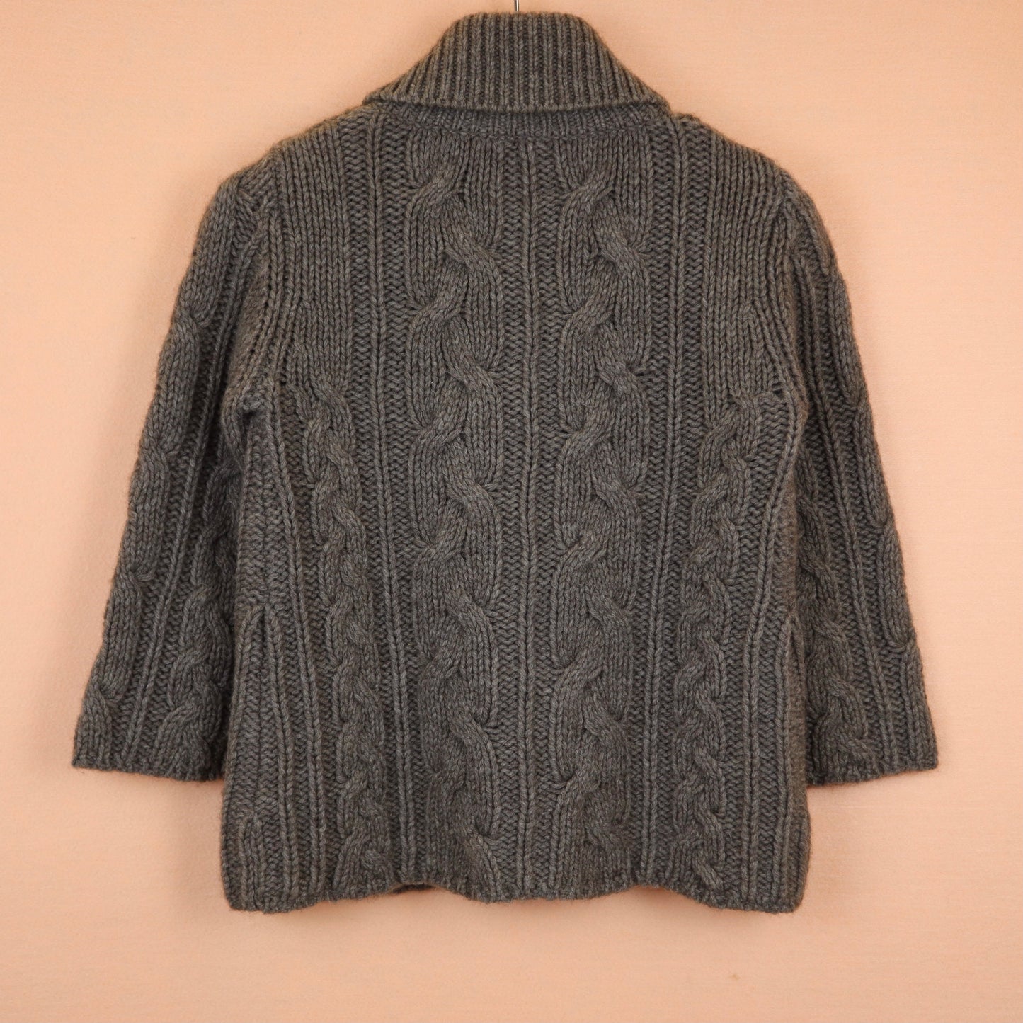 Cedar Brown Cable-Knitted Cardigan