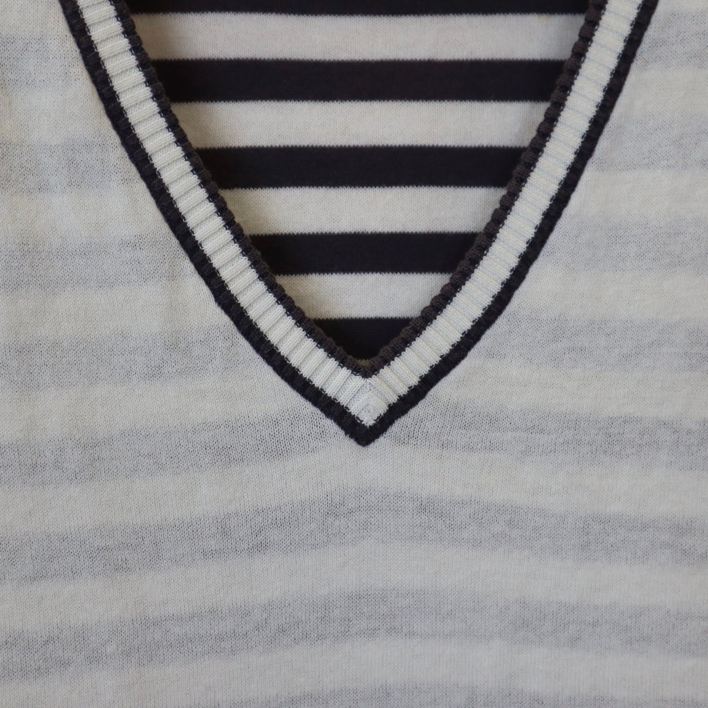 White Vest with Grey Stripes