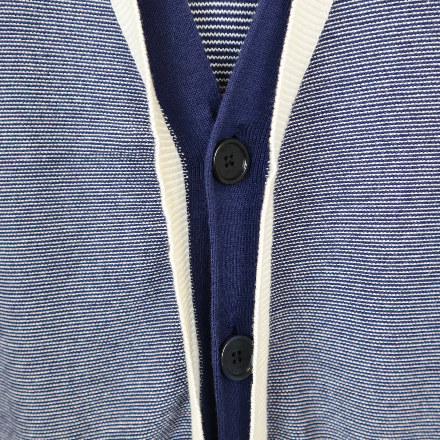 Navy Blue Cardigan with White Edges