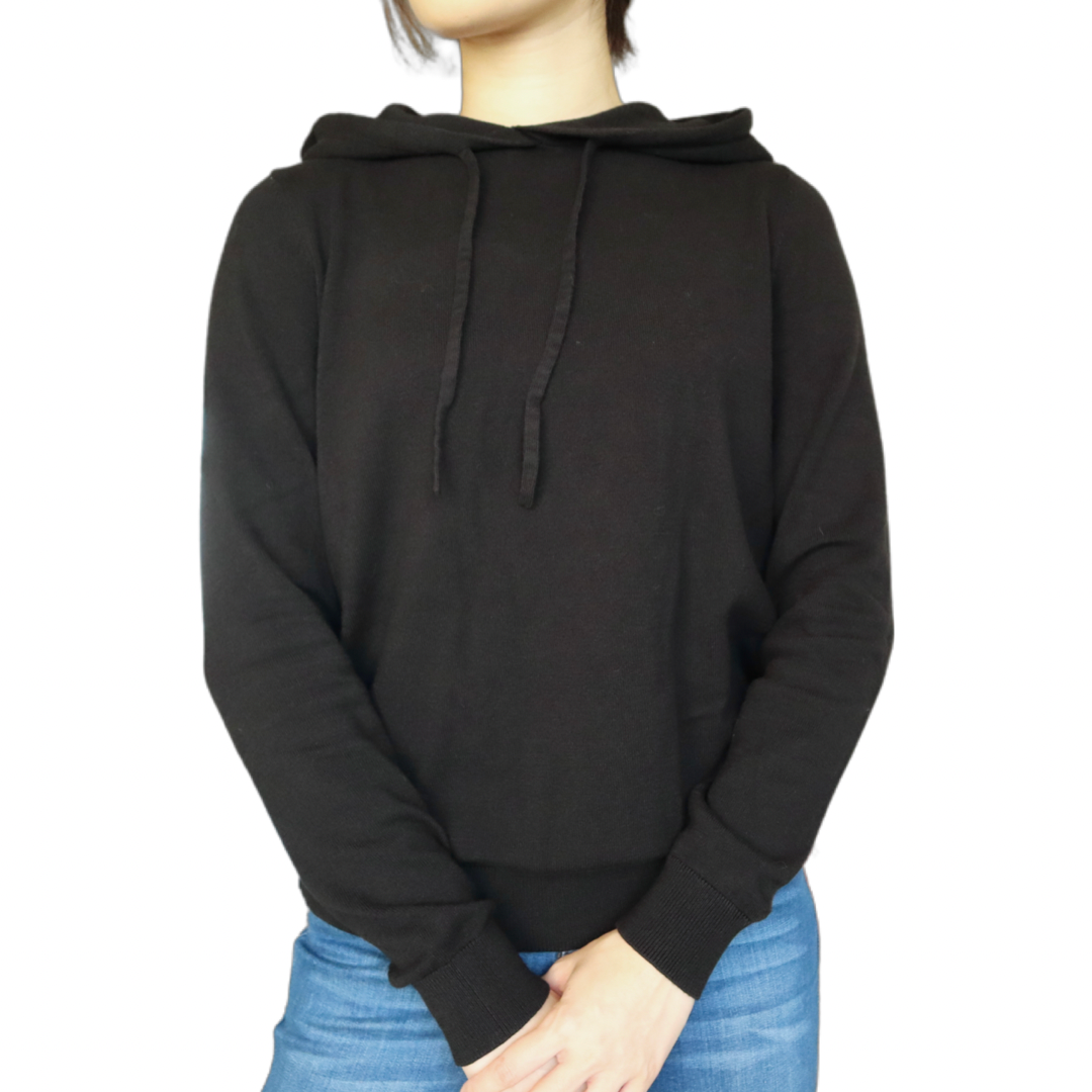 Black Cotton Hoodie