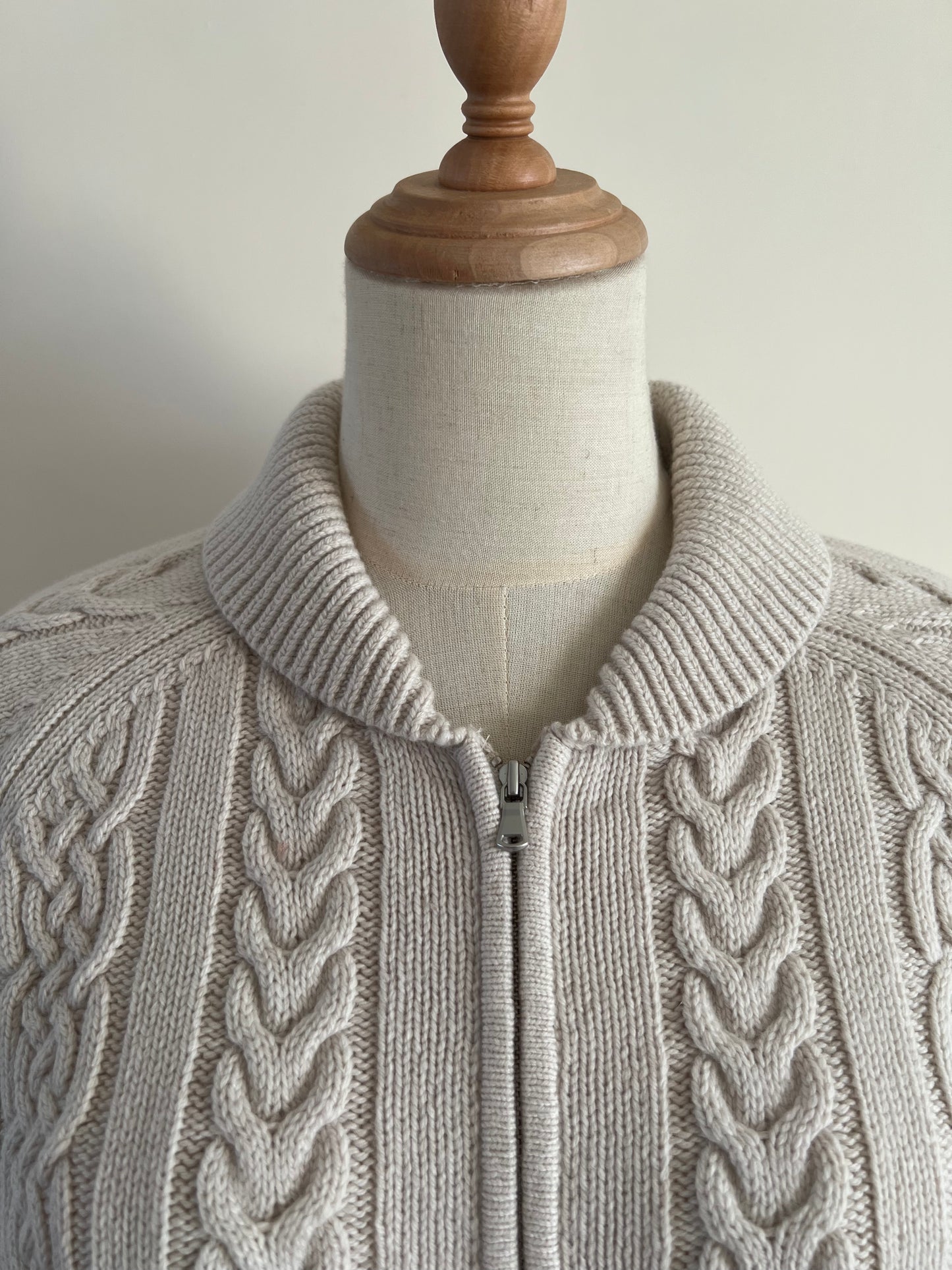 Cable-knit Wool Cardigan