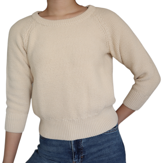 Round-Neck Beige Sweater