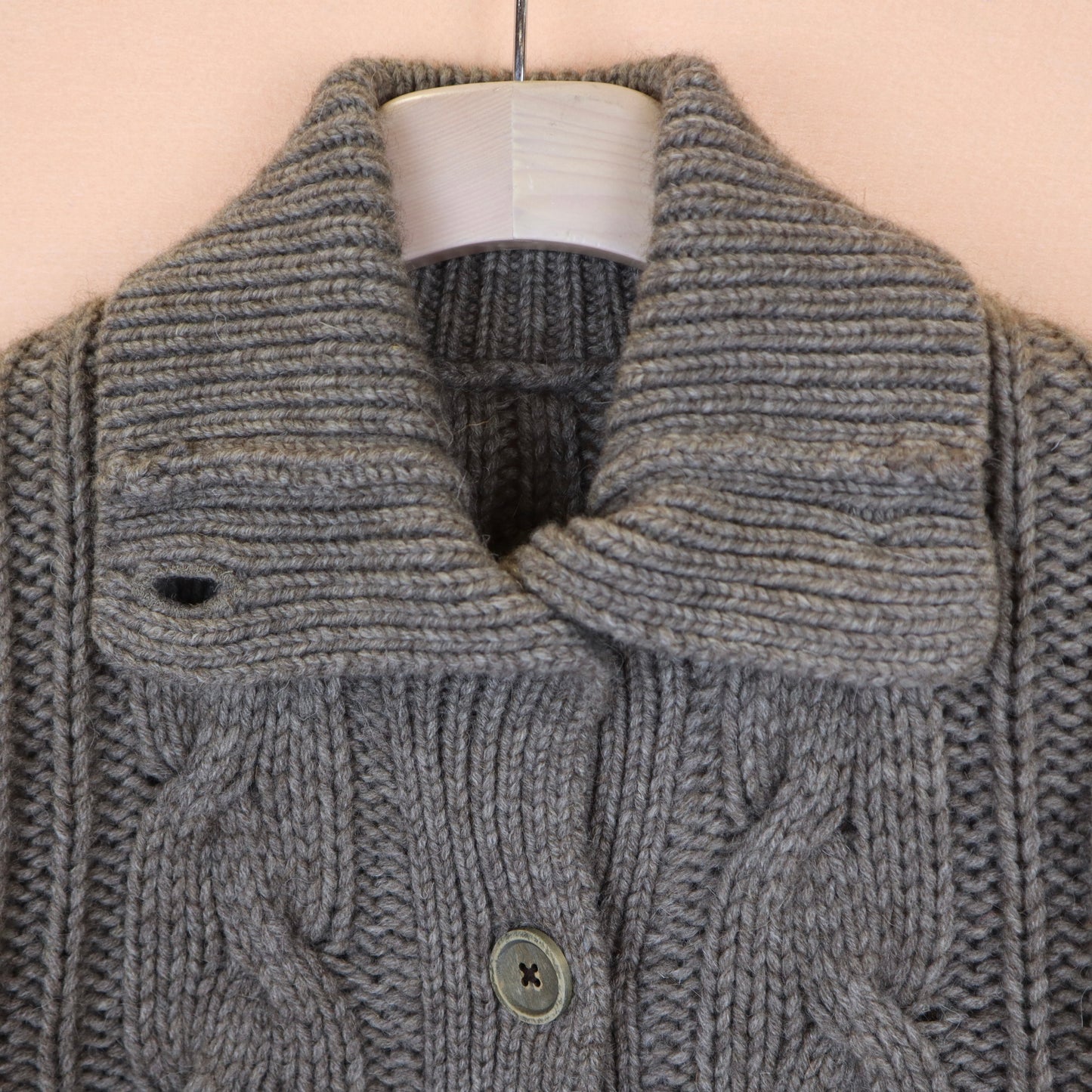 Cedar Brown Cable-Knitted Cardigan