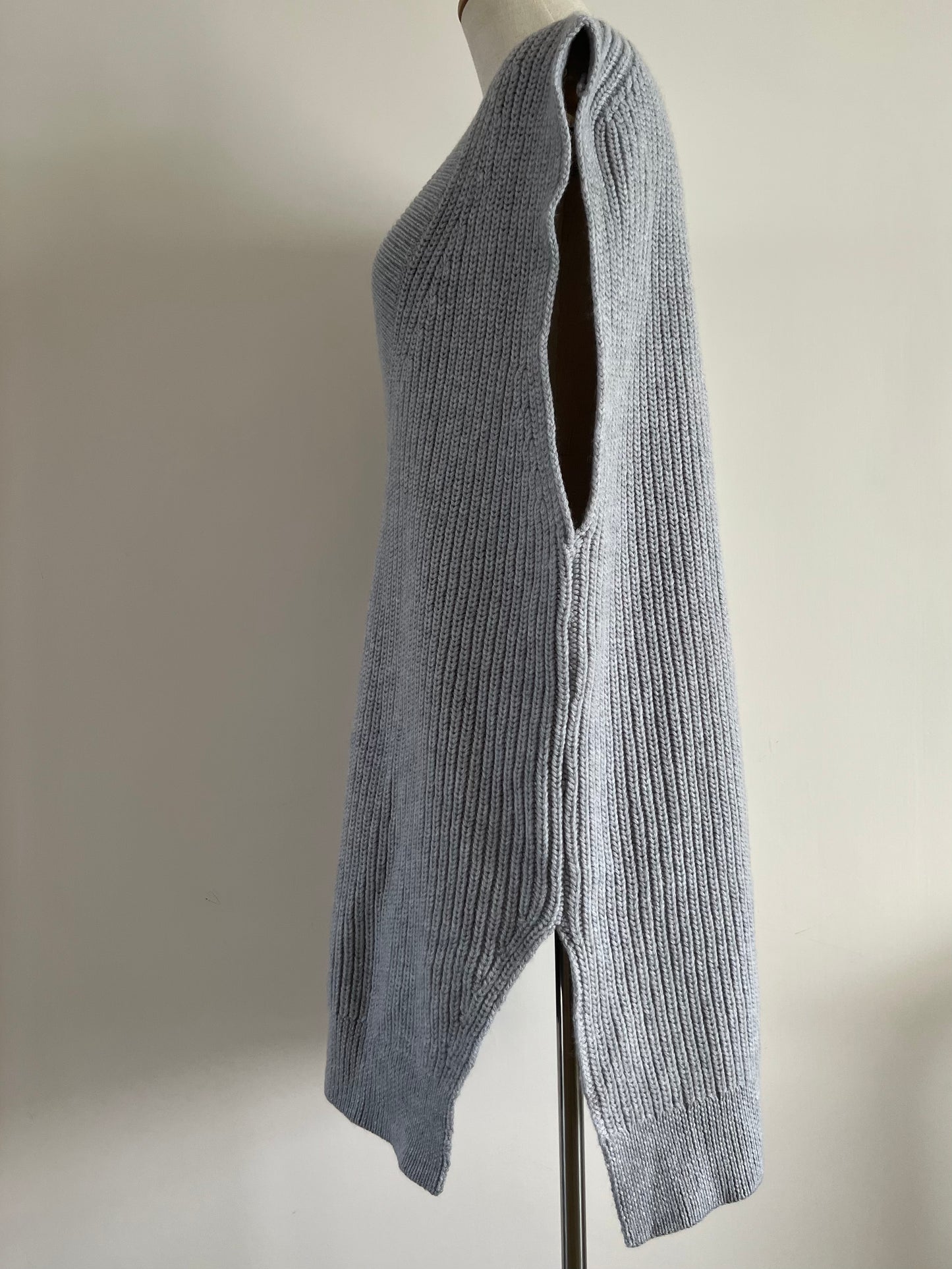 Heather Light Grey Wool Vest (Oversized)