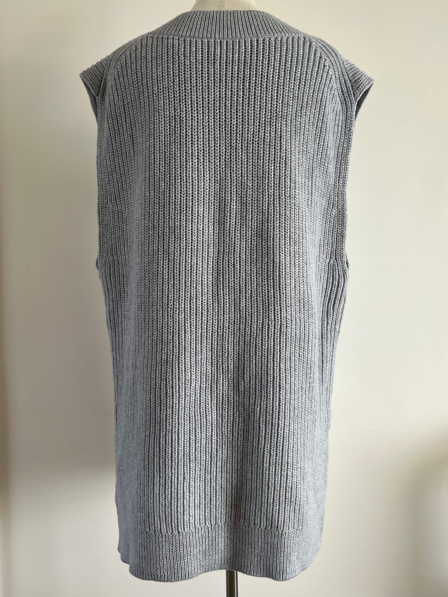 Heather Light Grey Wool Vest (Oversized)