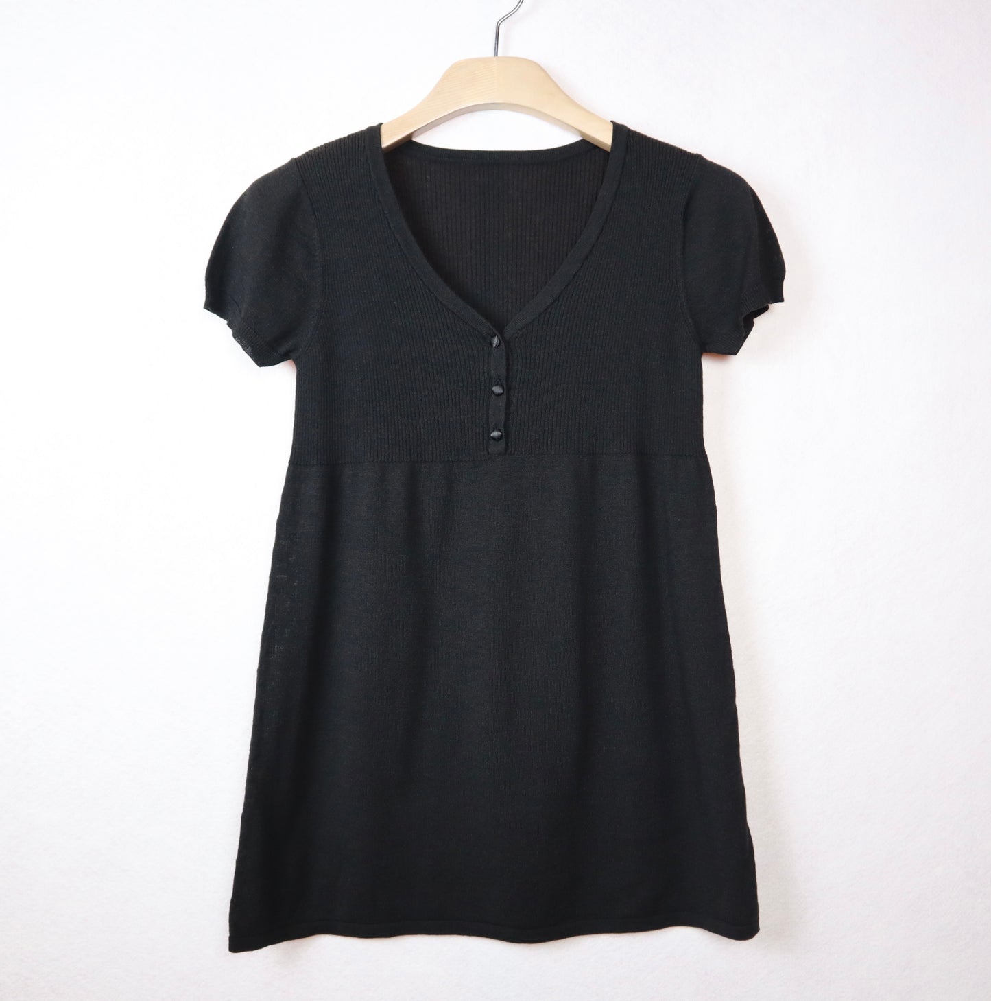 Black Puff Sleeve A-Line Dress