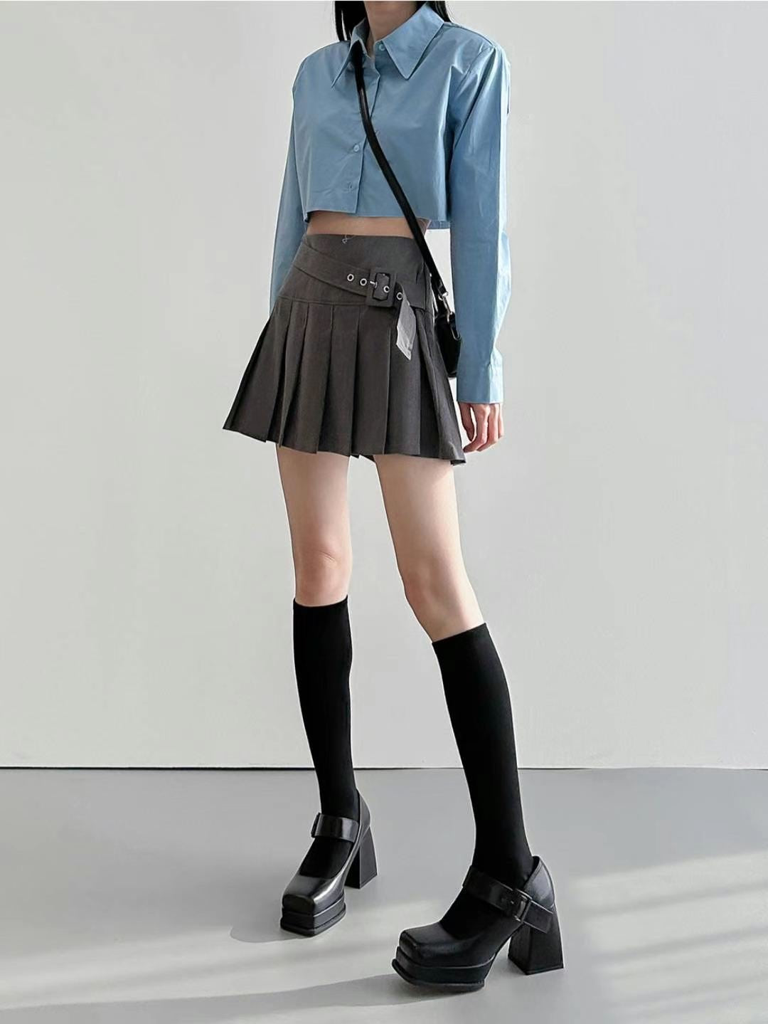 Diagonal Belt Skirt