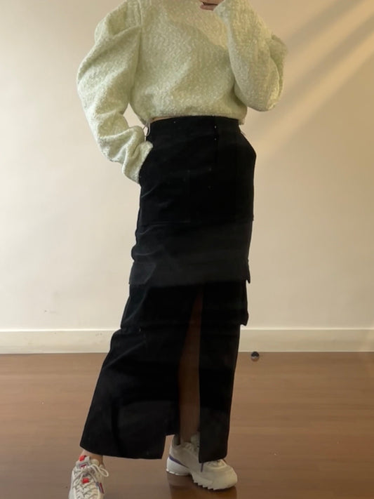 Front Slit Casual Skirt