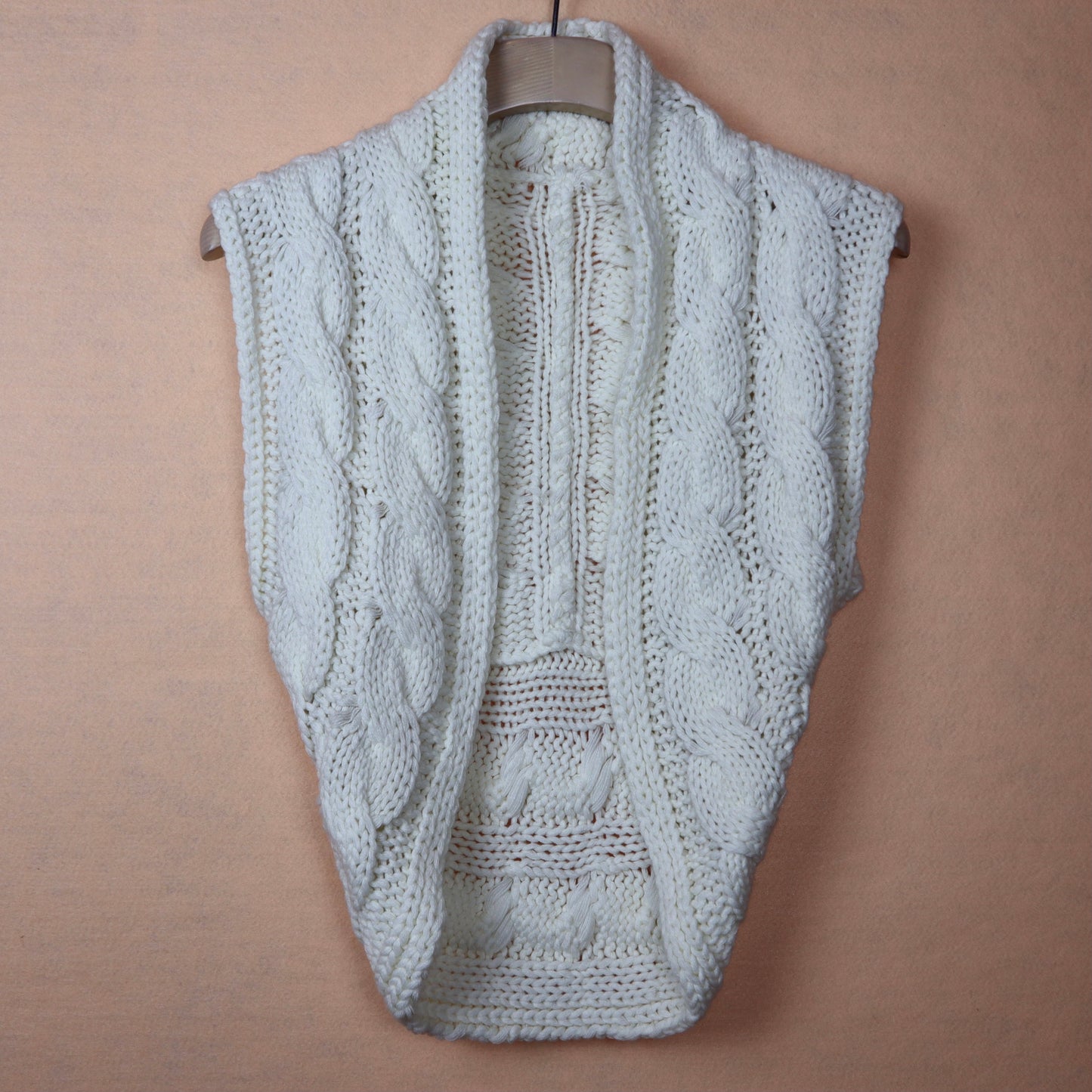 White Open Knitted Cardigan