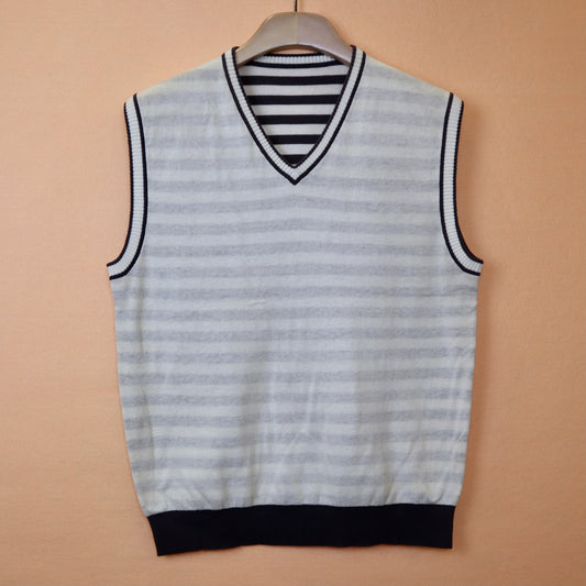 White Vest with Grey Stripes