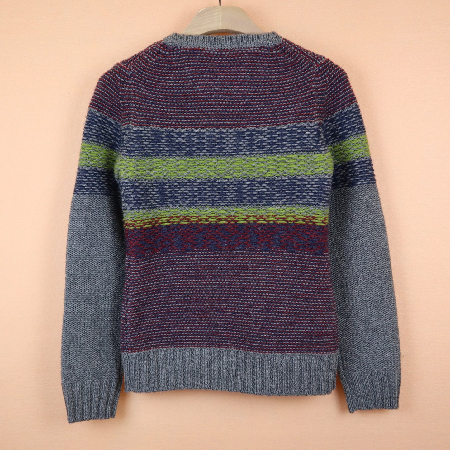 Grey and Red Lambswool Sweater