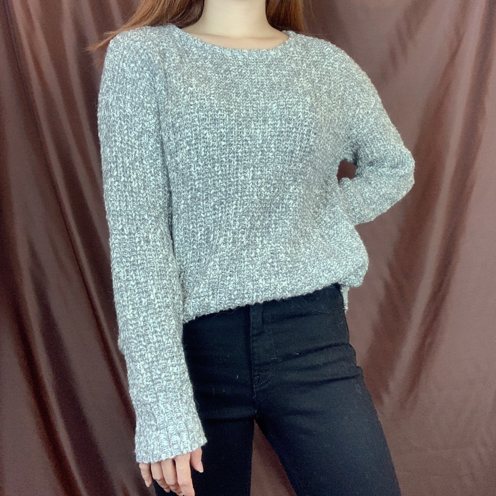 Cozy Grey and White Sweater