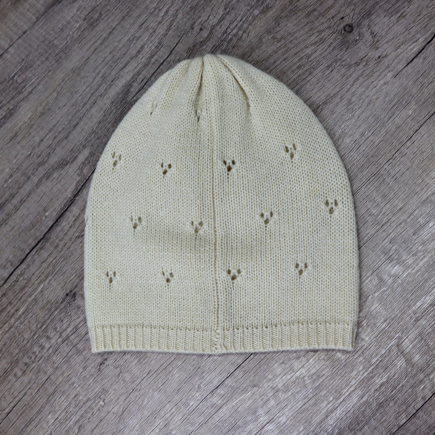 Light Beige Wool Beanie