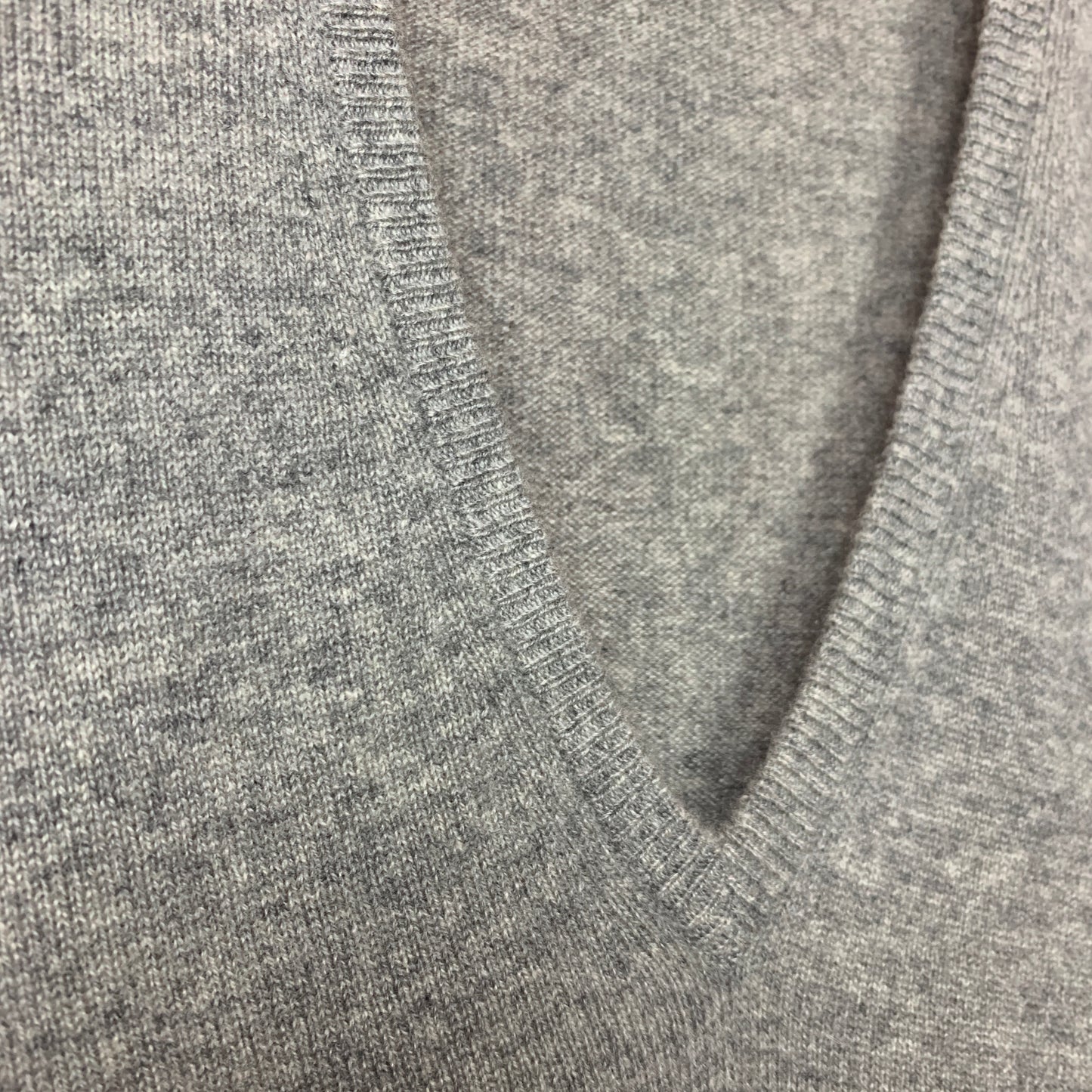 Deep V-Neck Grey Cashmere Vest