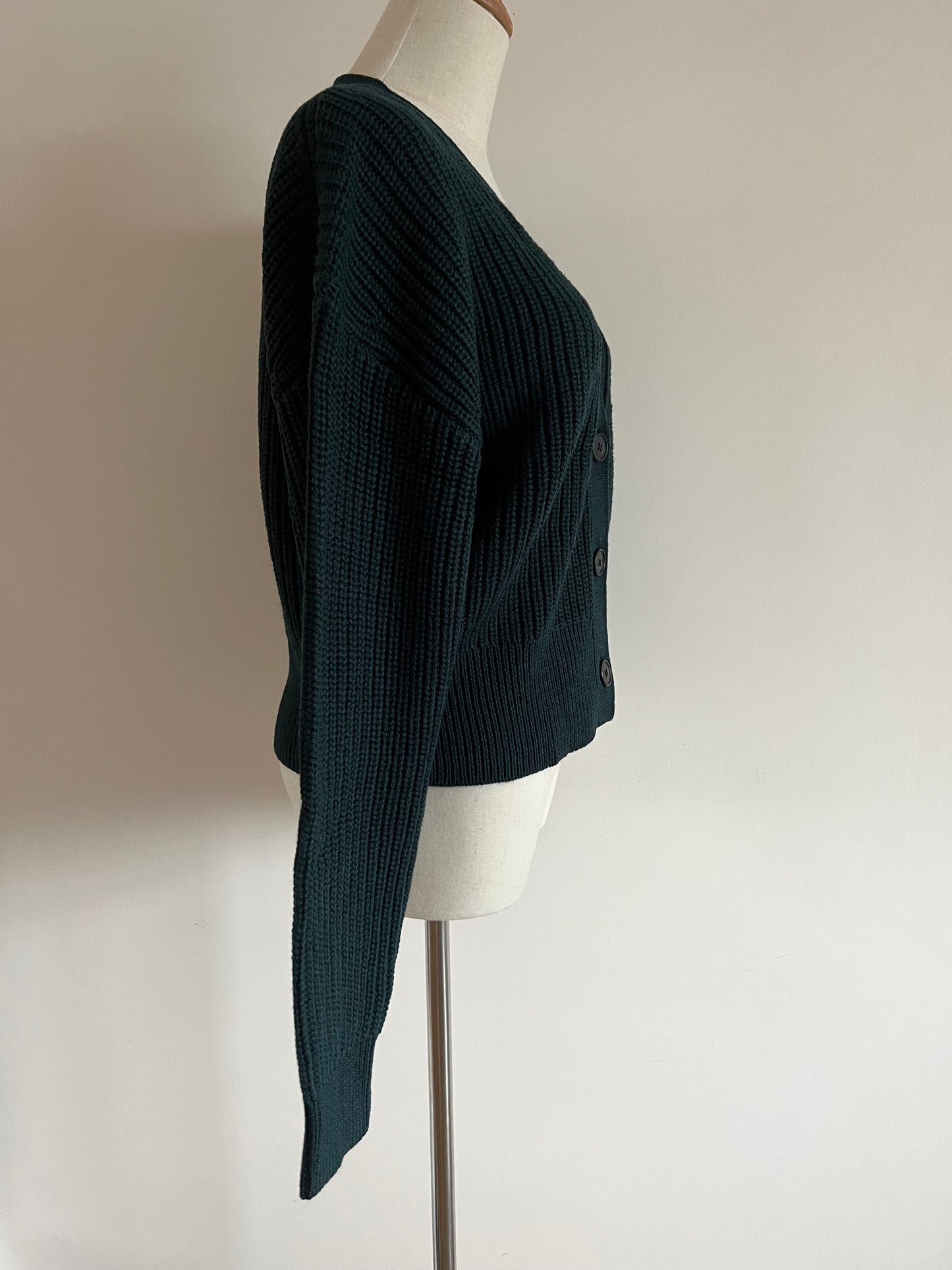 Dark Green Wool Cardigan