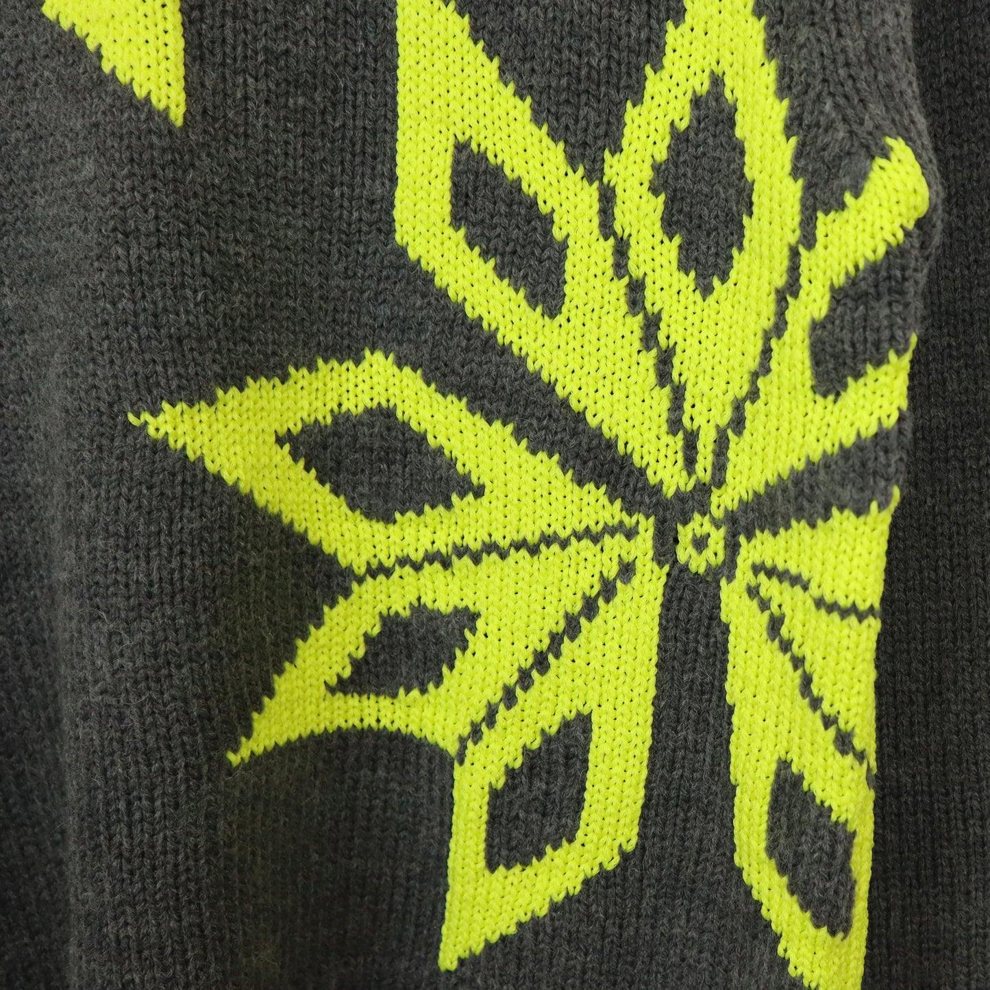 Grey Sweater with Yellow Snowflake Pattern