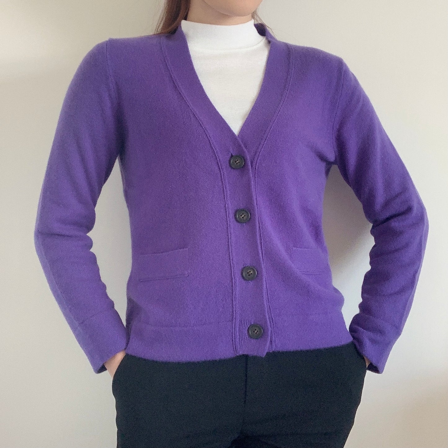 Violet Cashmere Cardigan