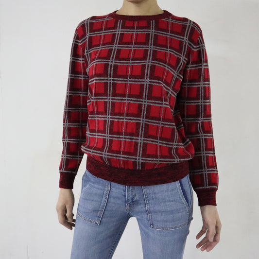 Red Box Patterned Sweater