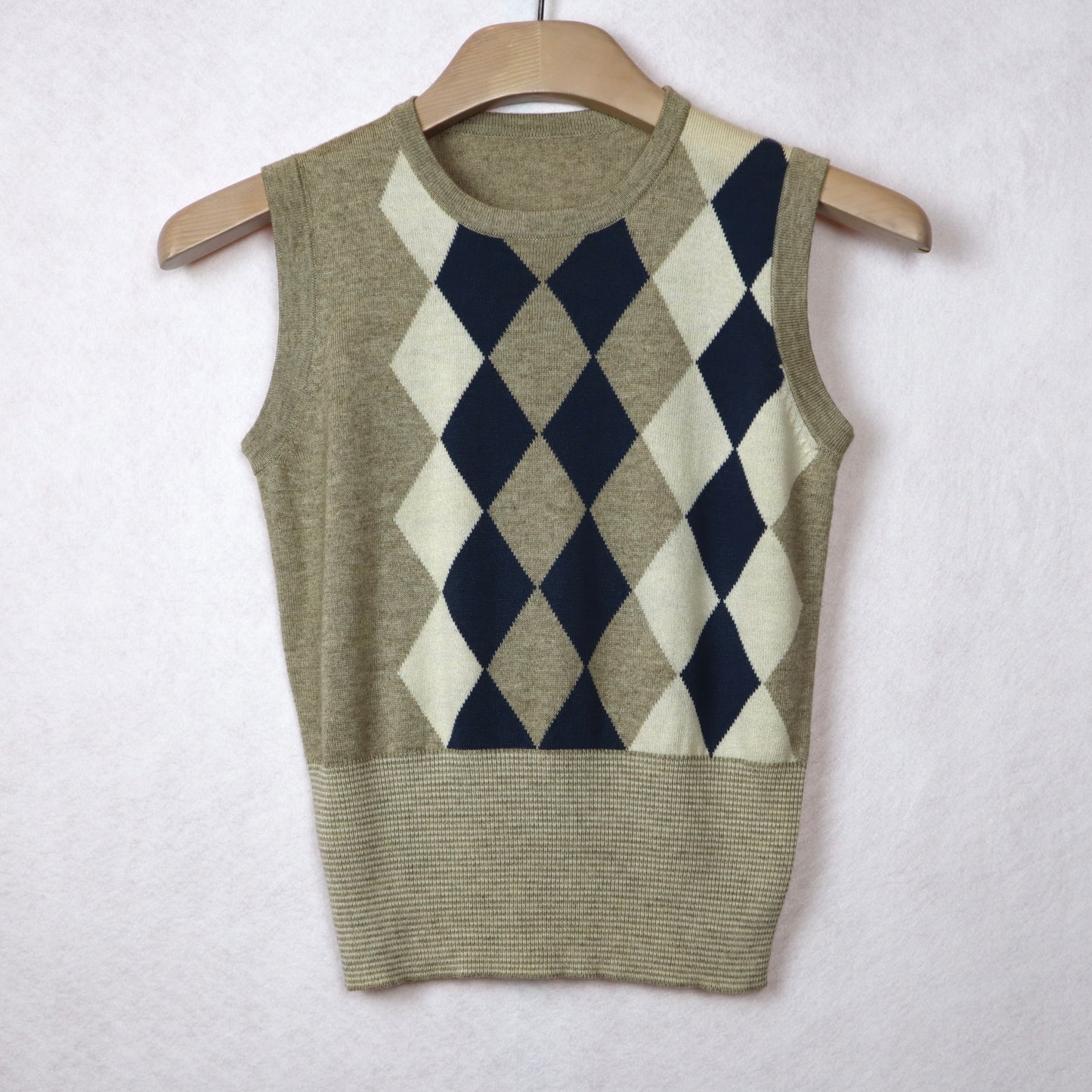 Argyle Beige Vest