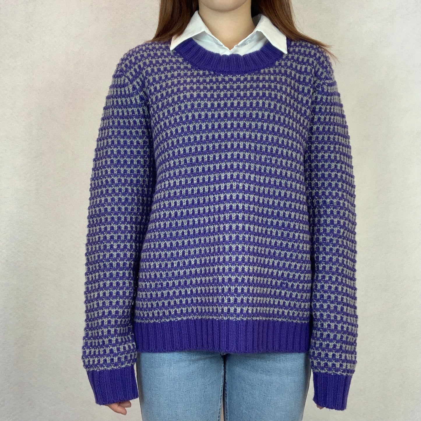 Grey and Purple Mix Sweater