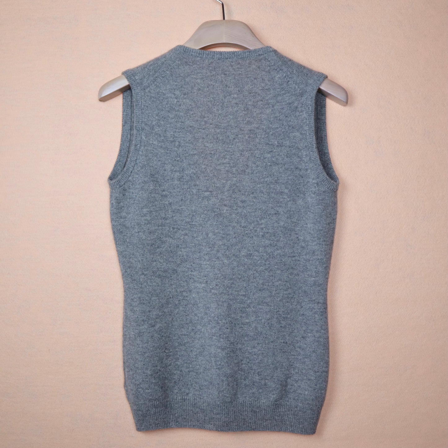 Deep V-Neck Grey Cashmere Vest