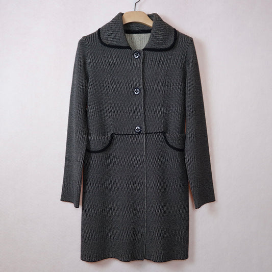 Black and White Wool Coat