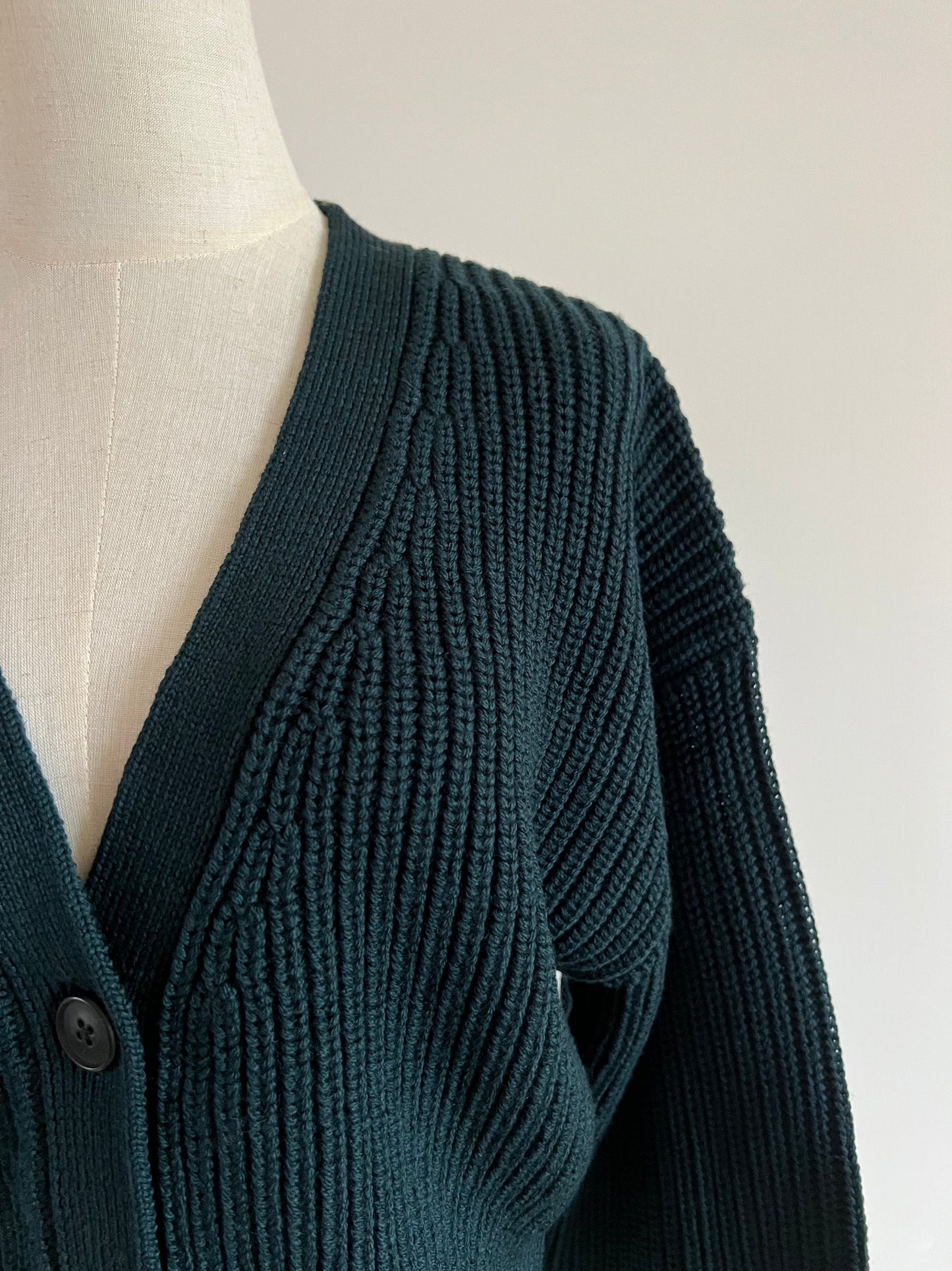 Dark Green Wool Cardigan