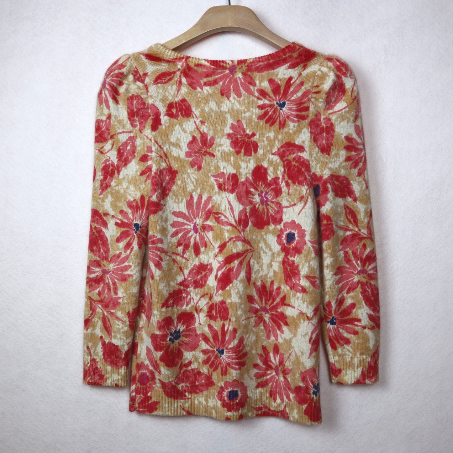 Angora Wool Flower Blouse Sweater