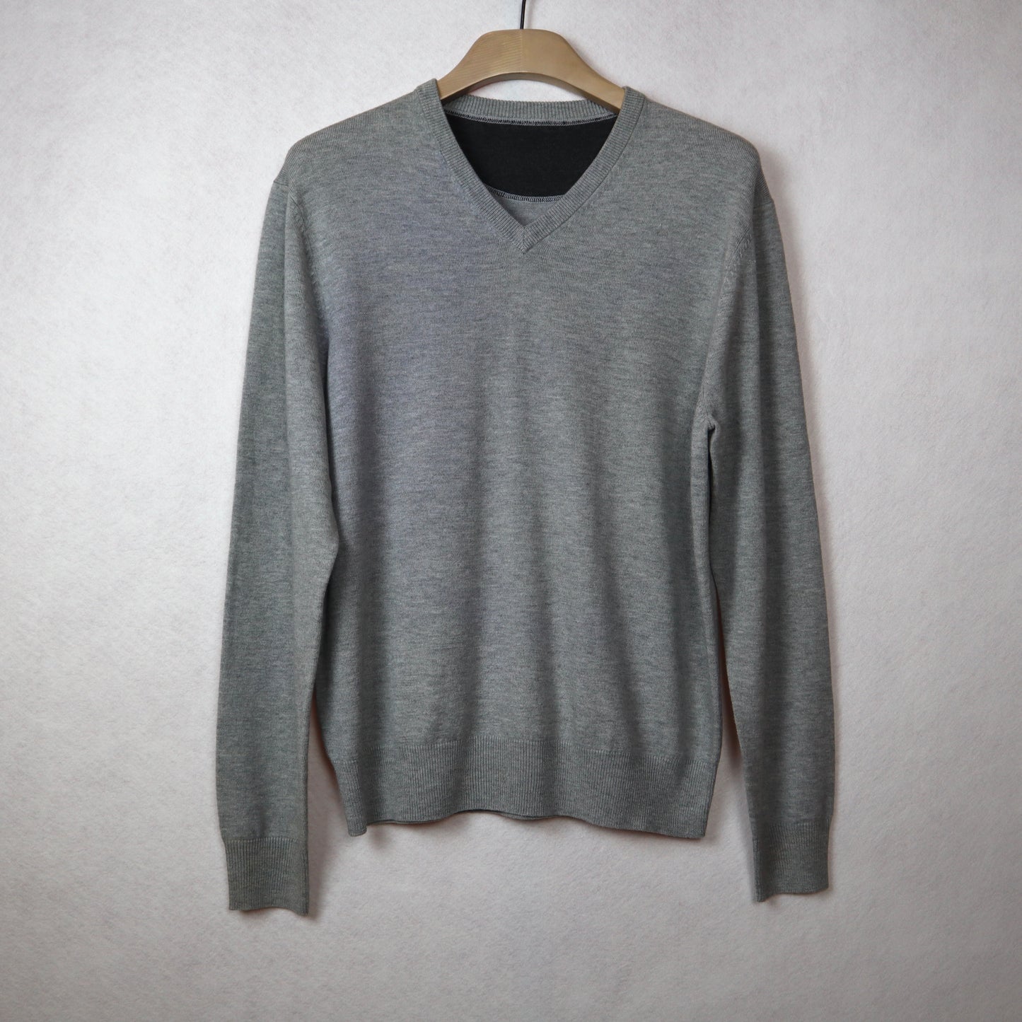 V-Neck Heather Grey Sweater