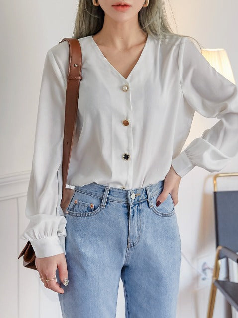 Jewelry Button Blouse