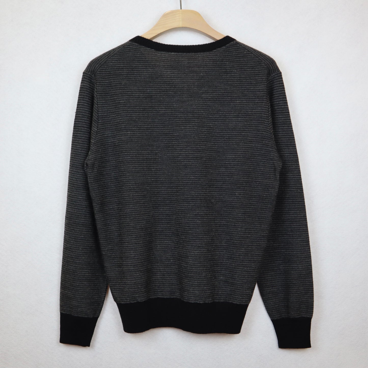 Black and Grey Striped Wool Sweater