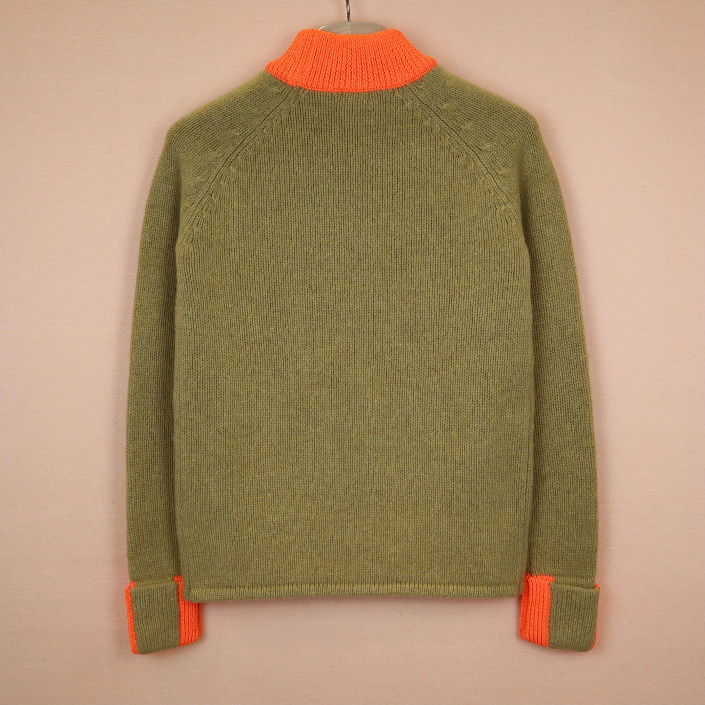 Orange and Beige Turtle-Neck Sweater