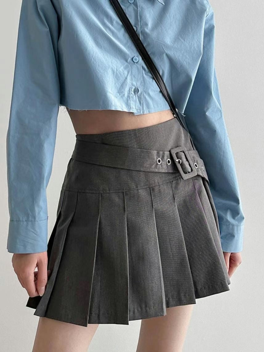 Diagonal Belt Skirt