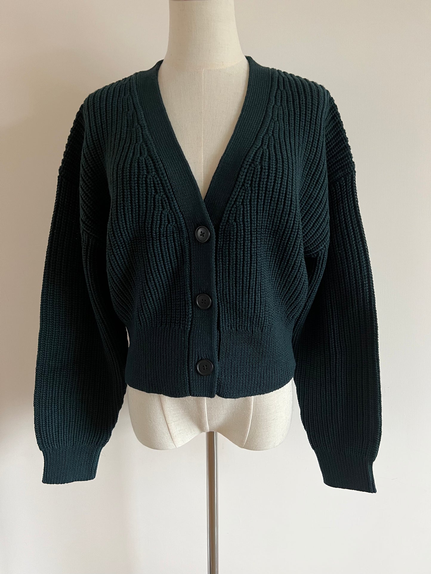 Dark Green Wool Cardigan